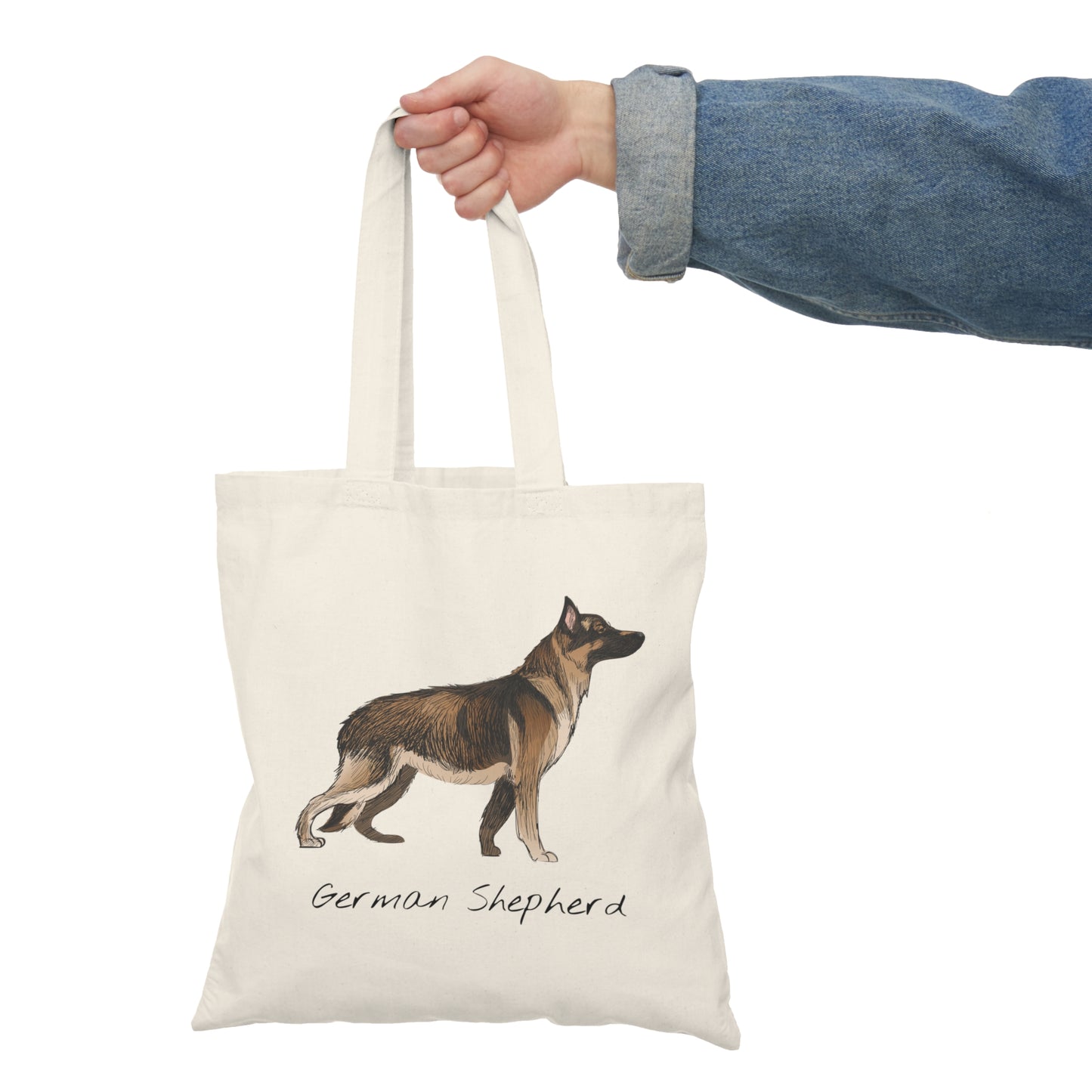 German Shepherd Breed Tote Bag — Illustrated Dog Canvas Tote