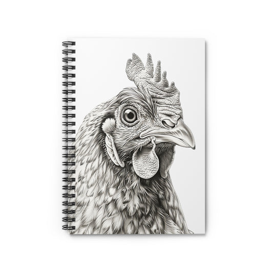 Chicken Portrait Spiral Notebook — Ruled Lined Journal for Farm Lovers & Artists