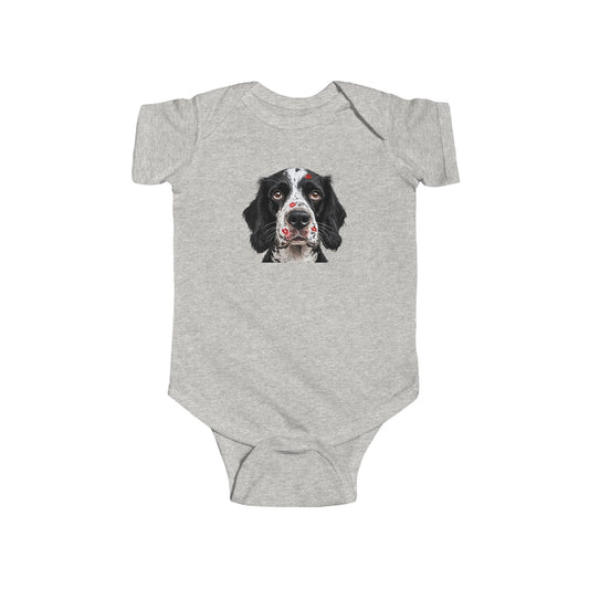 Baby Bodysuit with Springer Spaniel Love Portrait — Cute Dog Face Infant Onesie