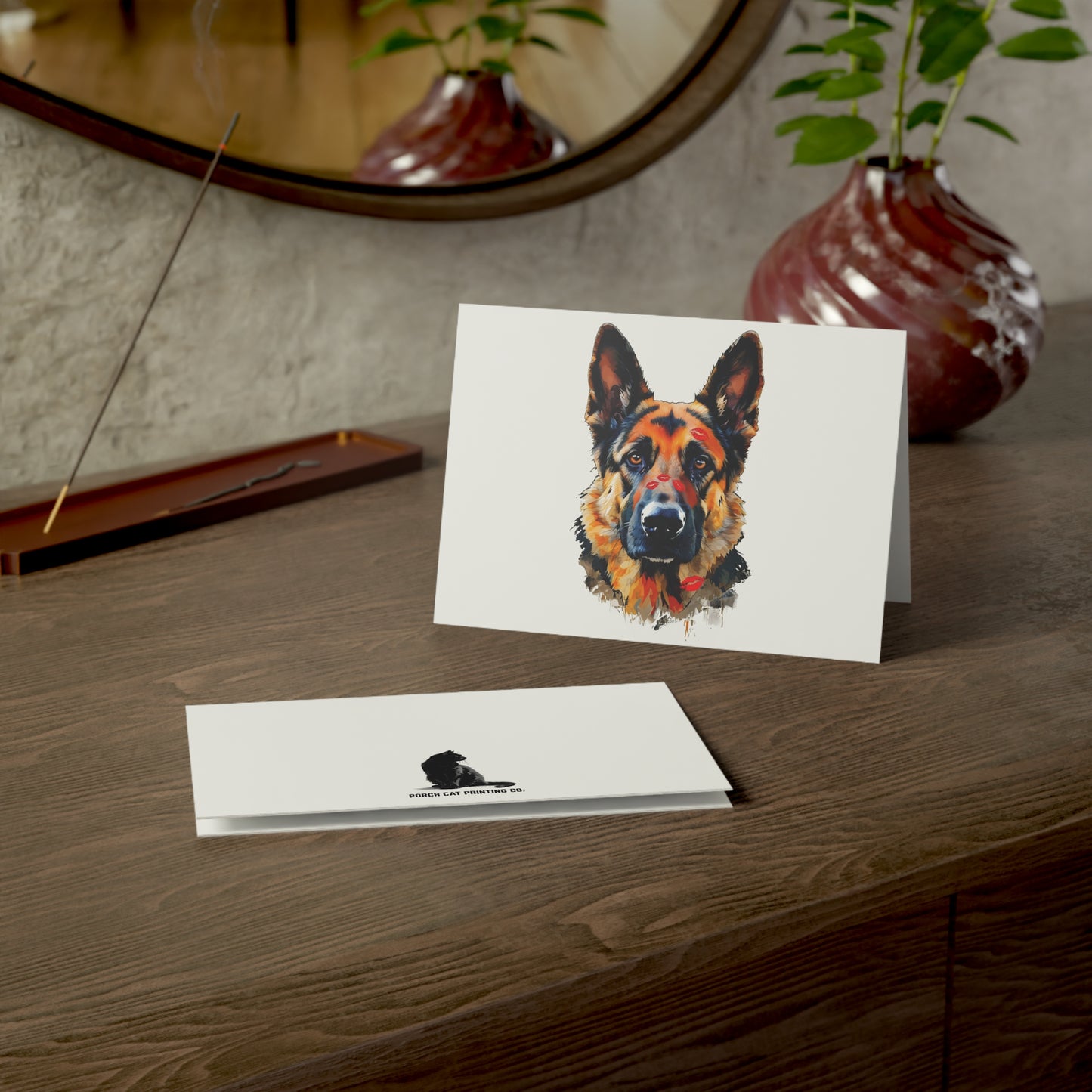 German Shepherd Love Greeting Cards (1/10/30/50 pcs) - Blank Note Cards with Envelopes