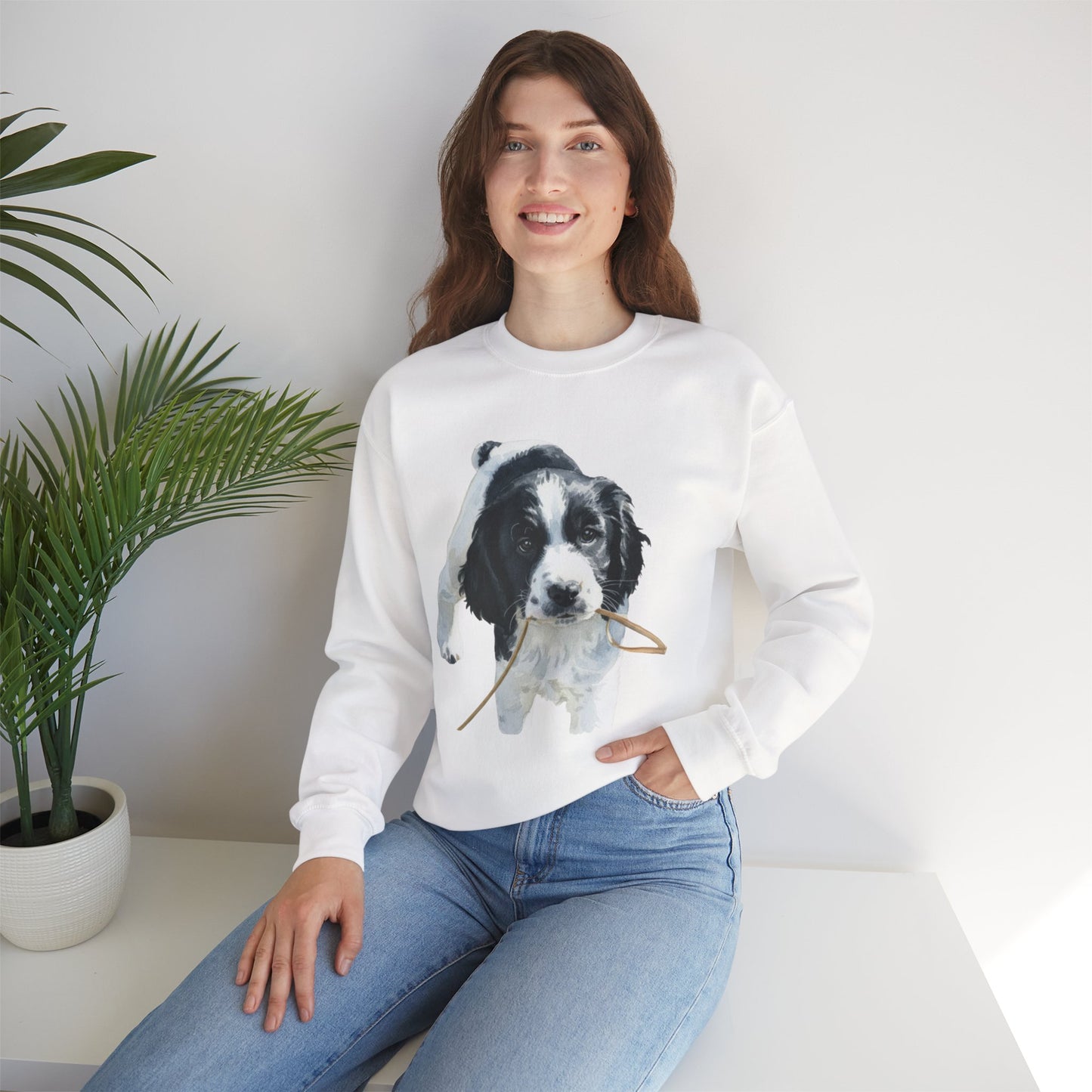Springer Spaniel Puppy Portrait Crewneck Sweatshirt | Gift for Pet Lovers