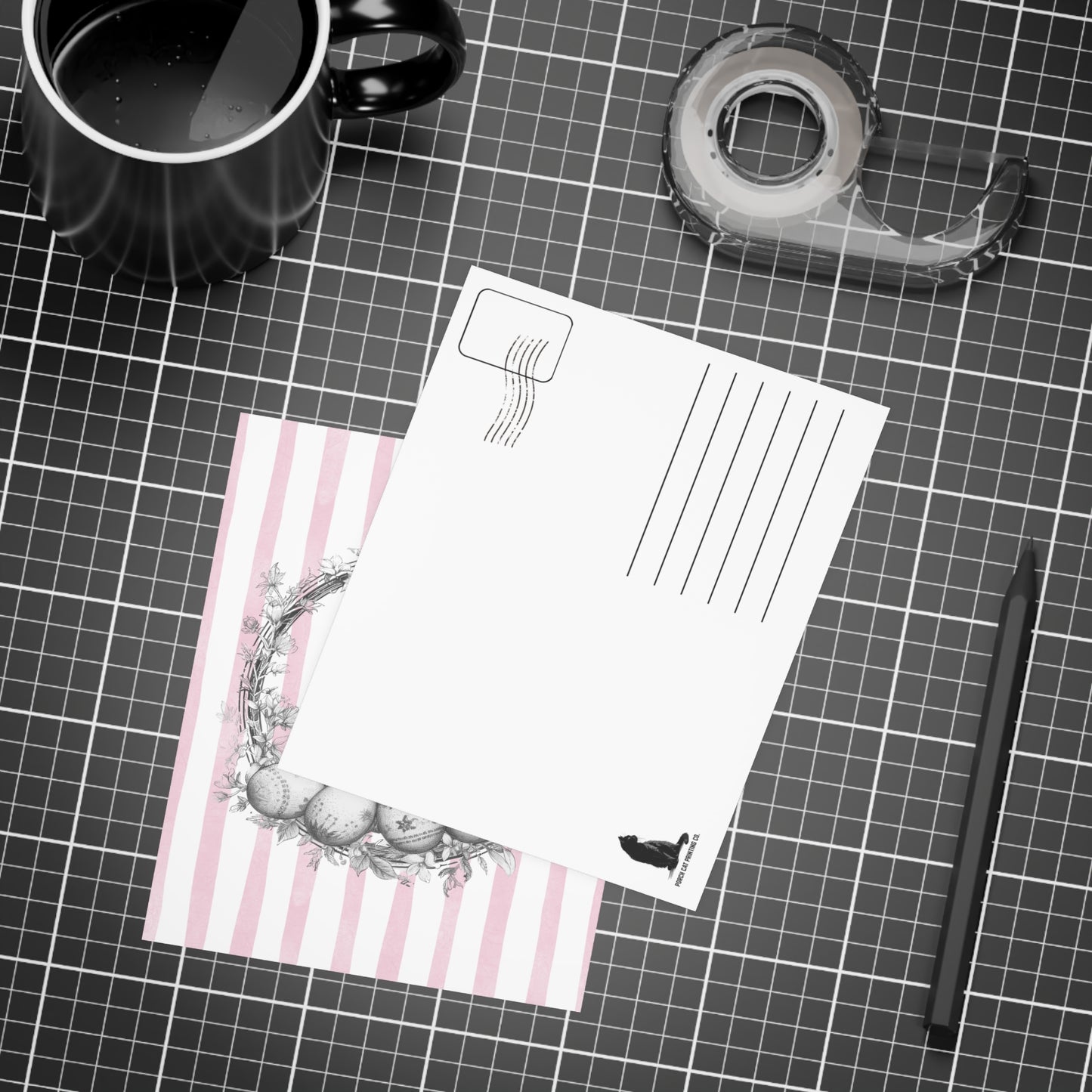 Easter Bunny Pink Postcard Bundles (envelopes included)