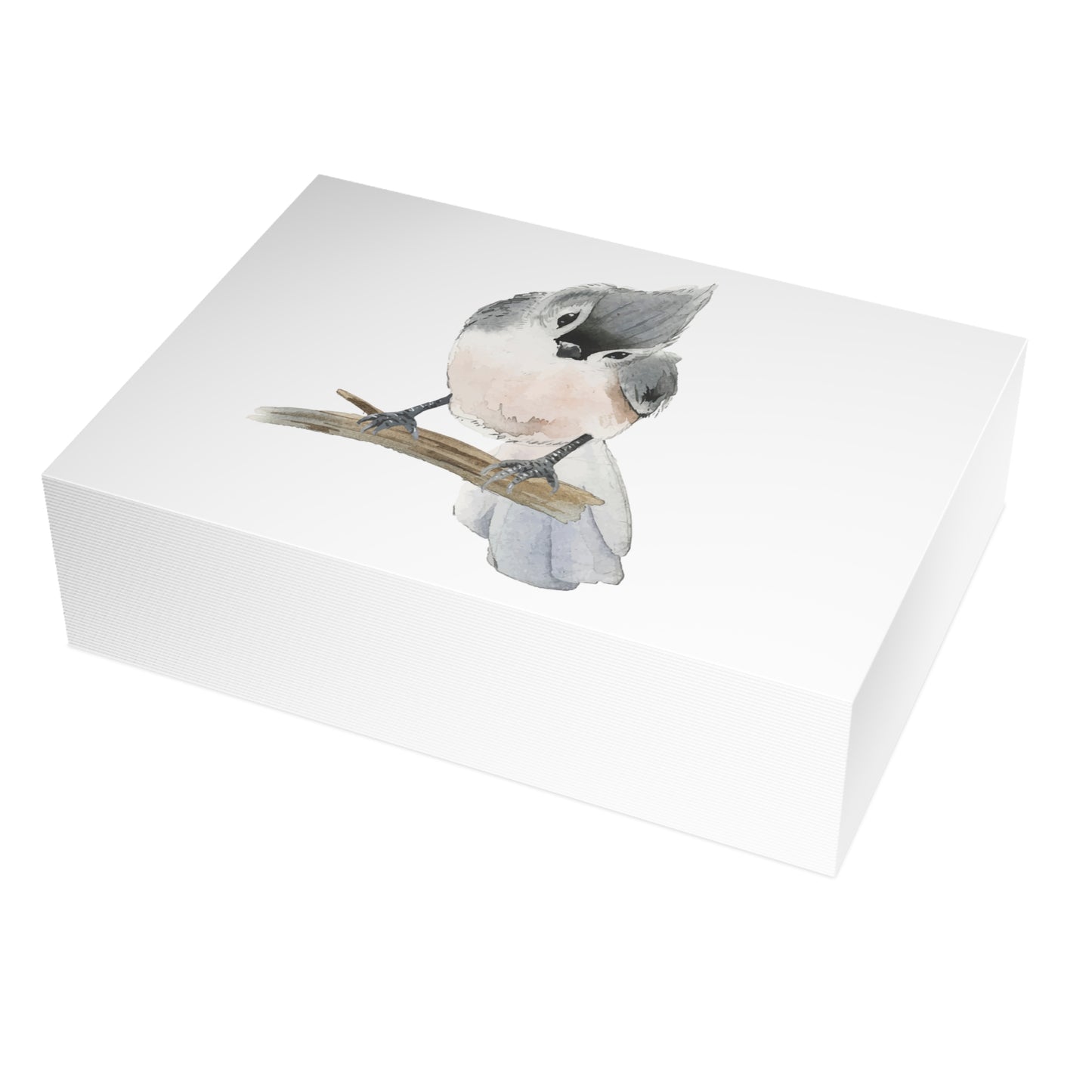 Watercolor Tufted Titmouse Bird Greeting Cards (1/10/30/50 pcs) - Blank Note Cards with Envelopes
