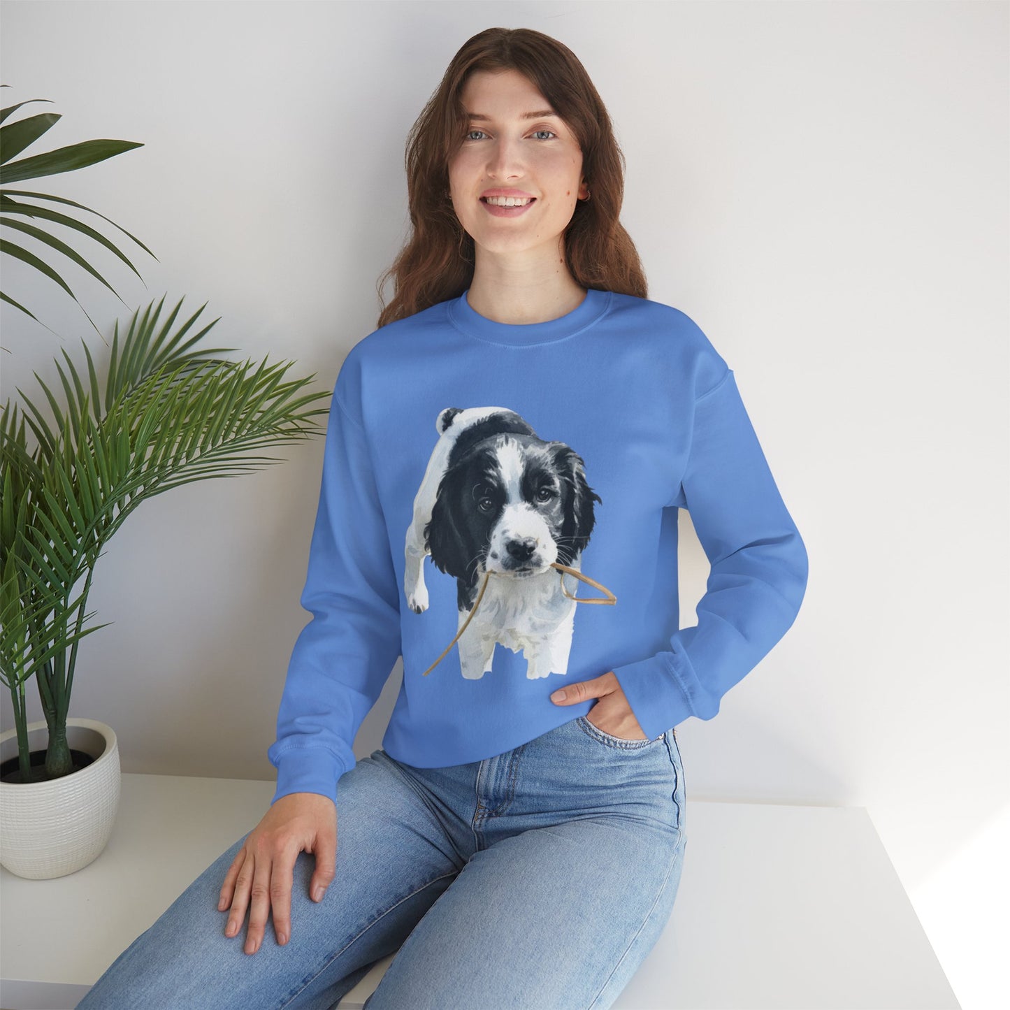 Springer Spaniel Puppy Portrait Crewneck Sweatshirt | Gift for Pet Lovers