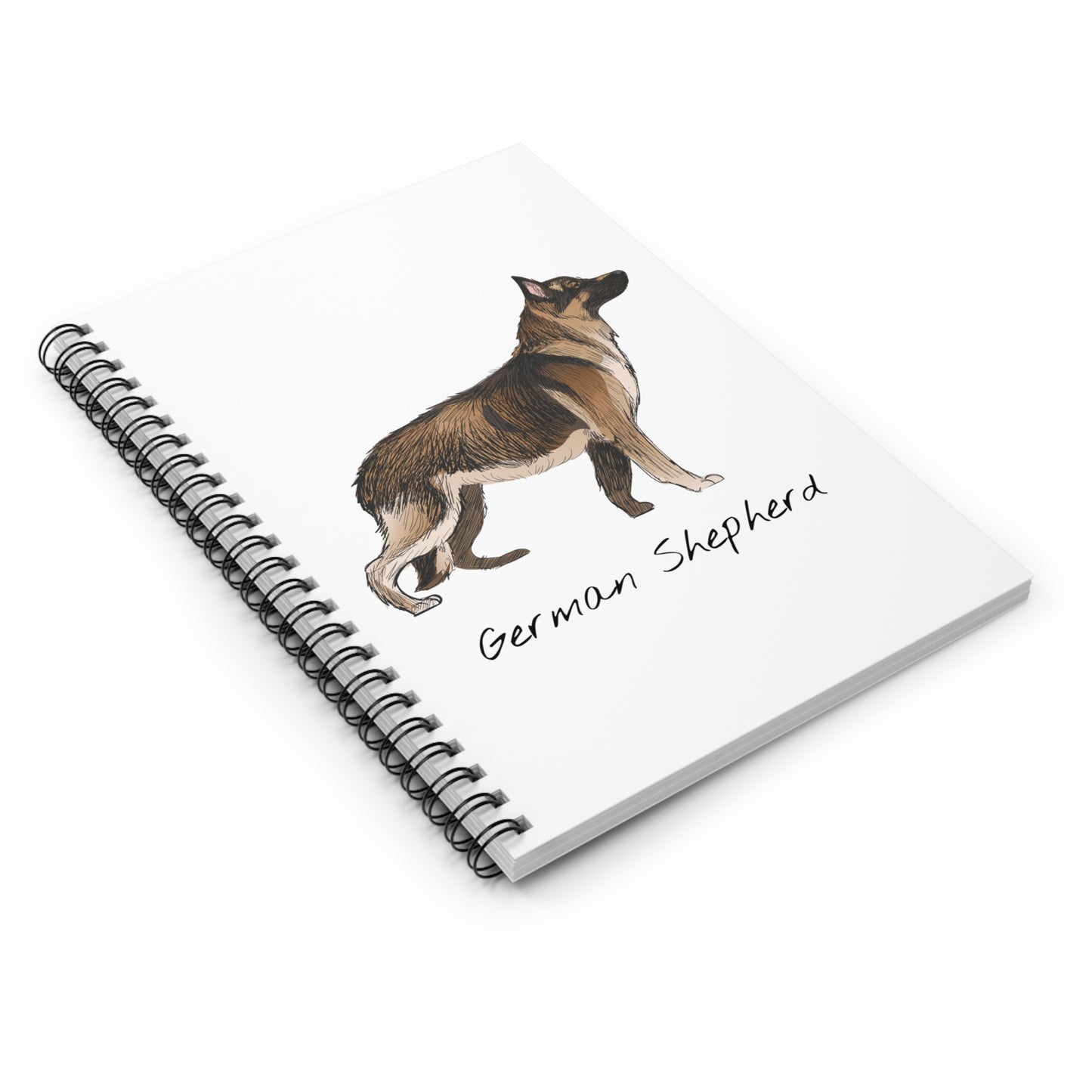 German Shepherd Illustration Spiral Notebook | Ruled Journal