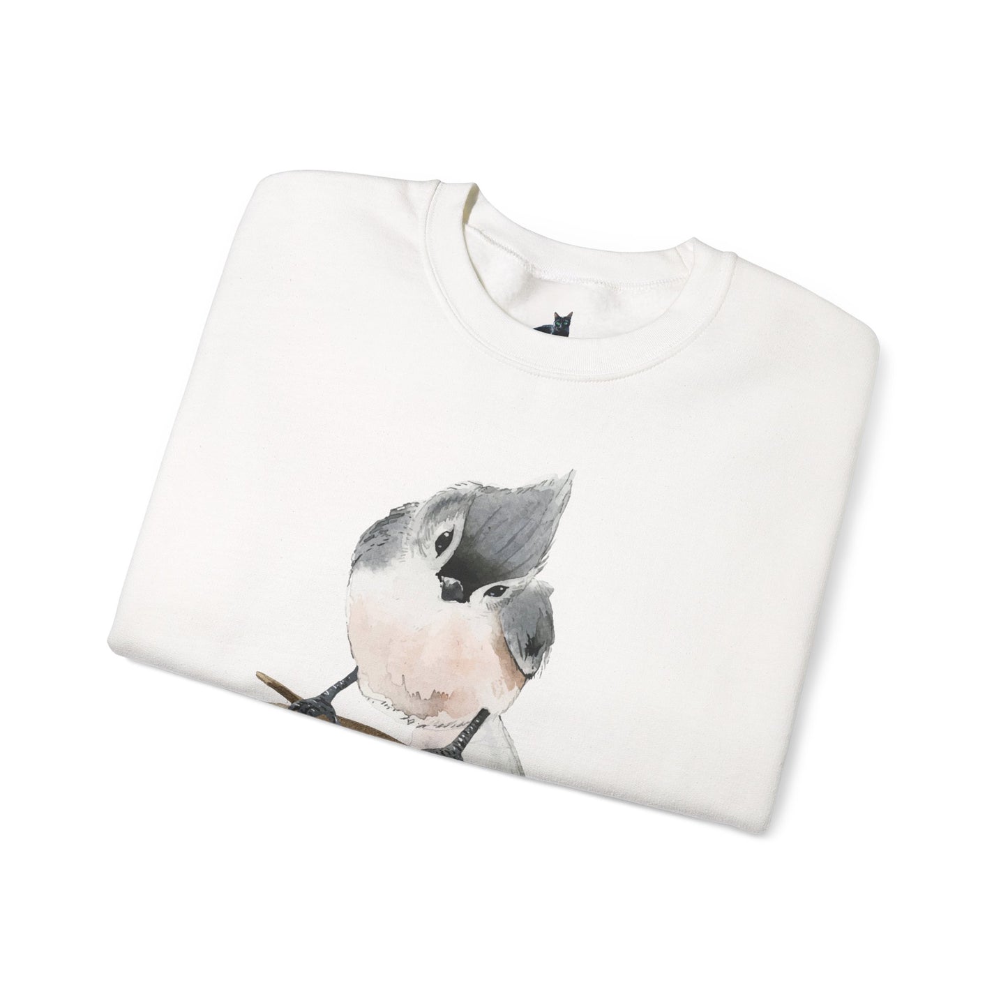 Tufted Titmouse Illustration Sweatshirt — 'Certified Bird Nerd' Crewneck