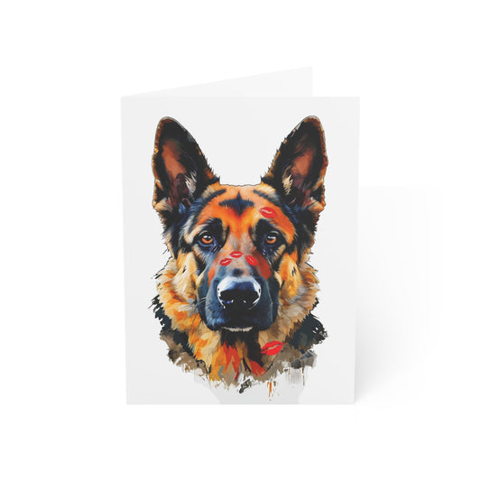 German Shepherd Love Greeting Cards (1/10/30/50 pcs) - Blank Note Cards with Envelopes