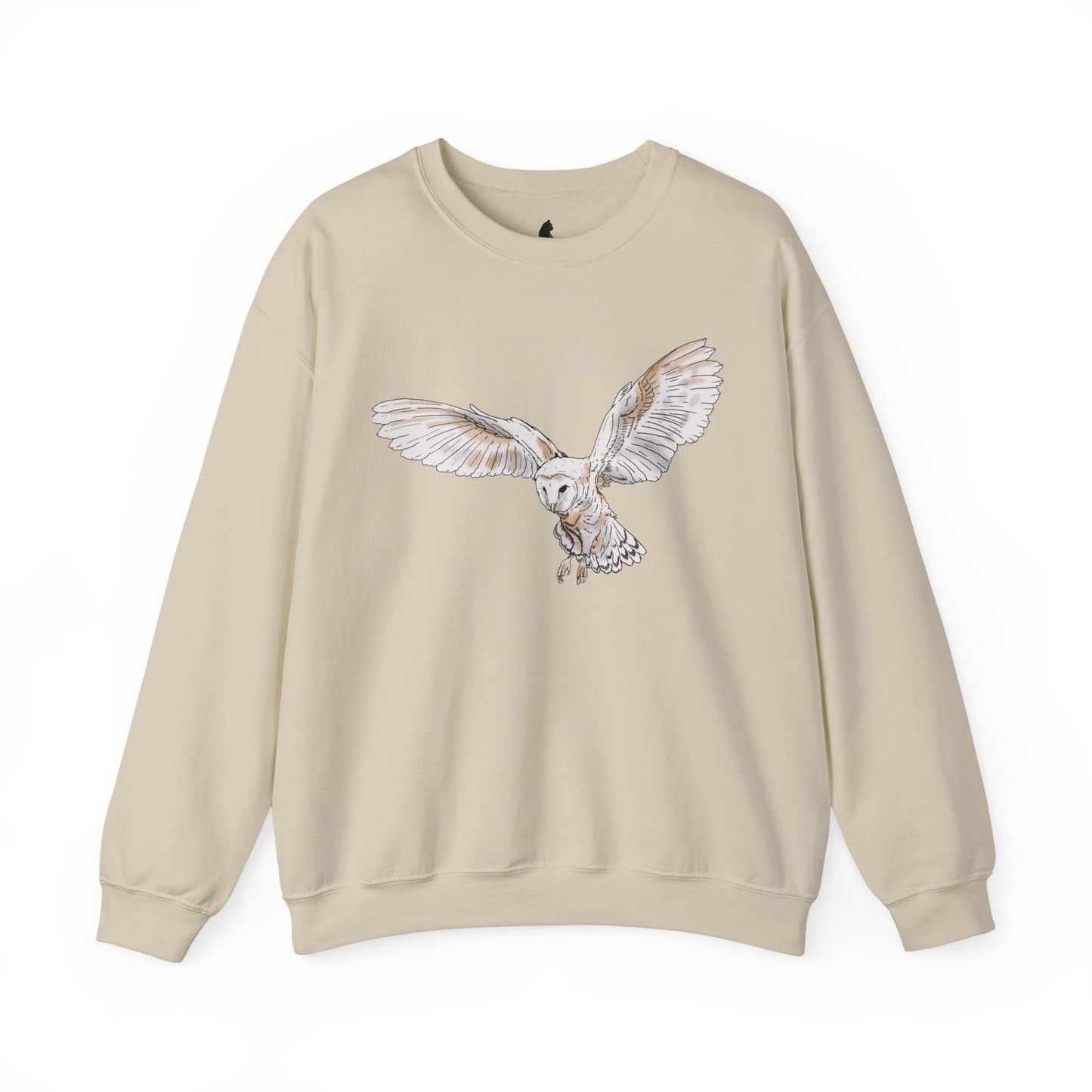 Barn Owl Flight Illustration Sweatshirt — "Certified Bird Nerd" Crewneck