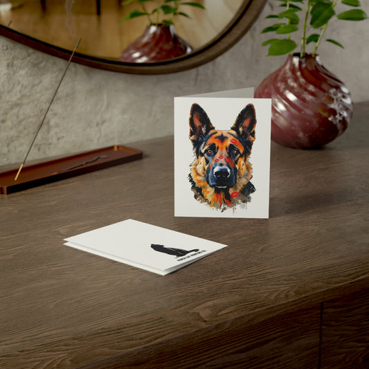 German Shepherd Love Greeting Cards (1/10/30/50 pcs) - Blank Note Cards with Envelopes