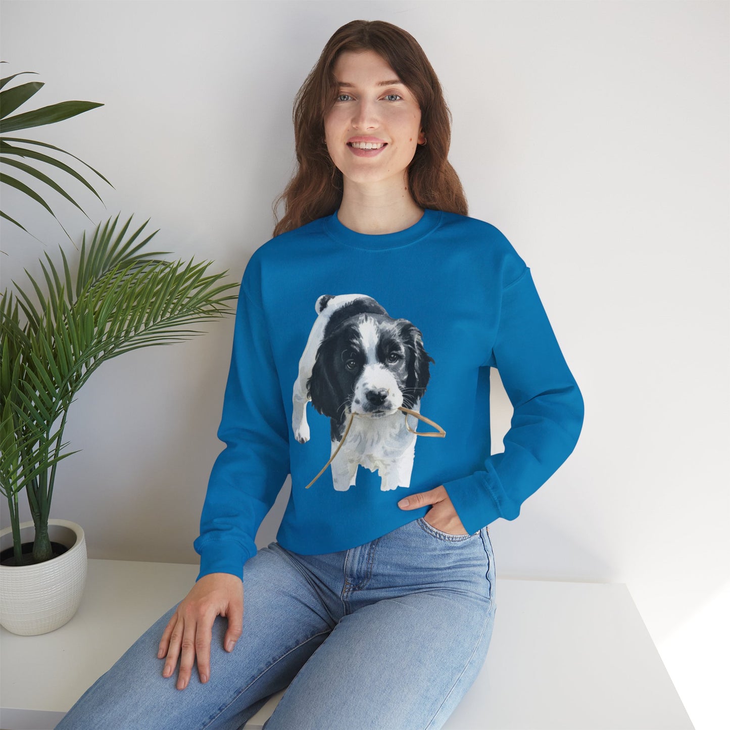 Springer Spaniel Puppy Portrait Crewneck Sweatshirt | Gift for Pet Lovers