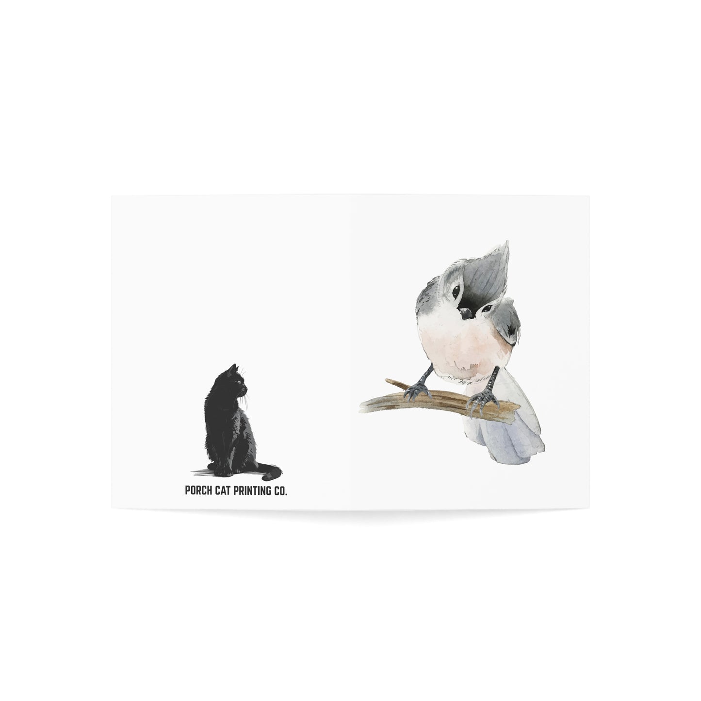 Watercolor Tufted Titmouse Bird Greeting Cards (1/10/30/50 pcs) - Blank Note Cards with Envelopes