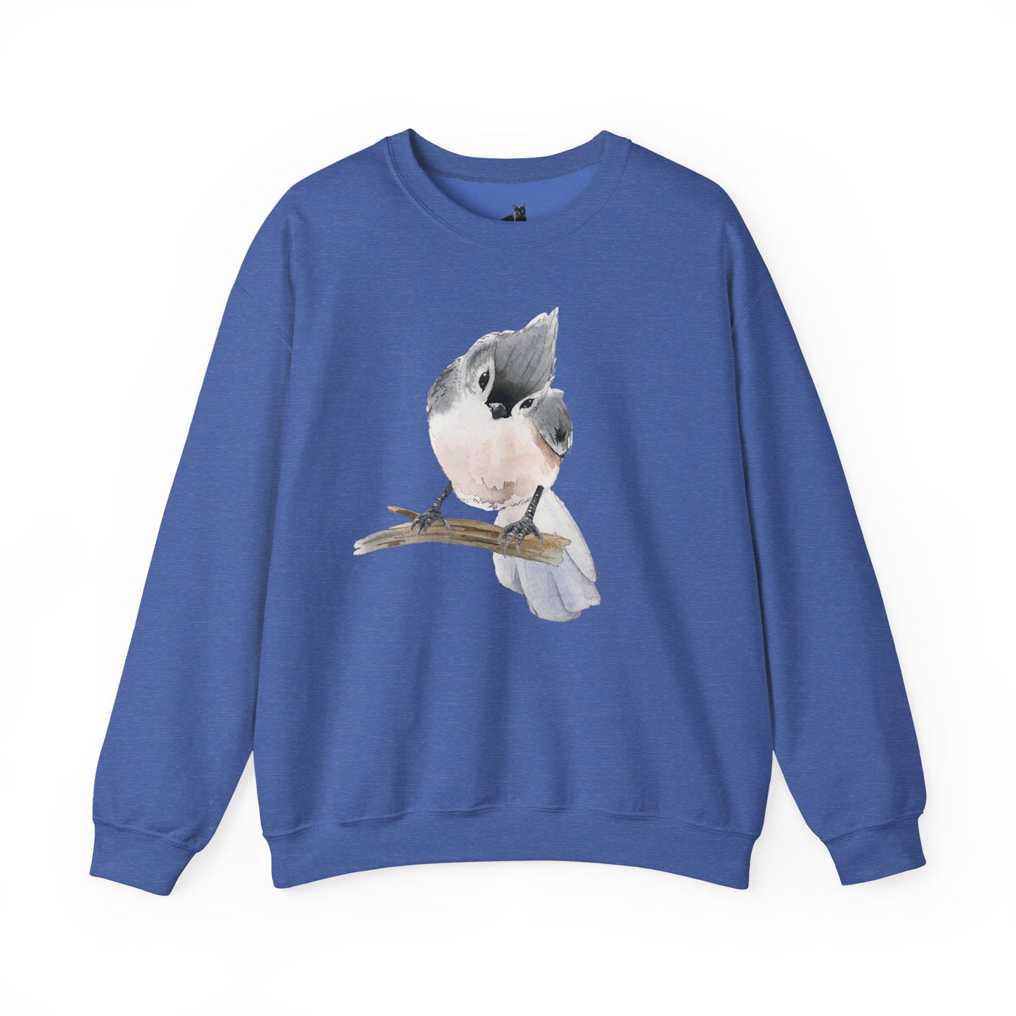 Tufted Titmouse Illustration Sweatshirt — 'Certified Bird Nerd' Crewneck