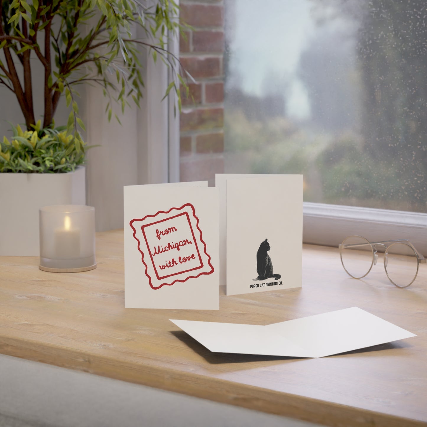 MI Love 'From Michigan, With Love' Greeting Cards (1/10/30/50 pcs) - Blank Note Cards with Envelopes