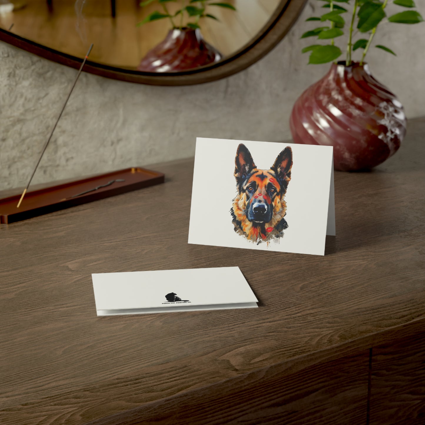 German Shepherd Love Greeting Cards (1/10/30/50 pcs) - Blank Note Cards with Envelopes