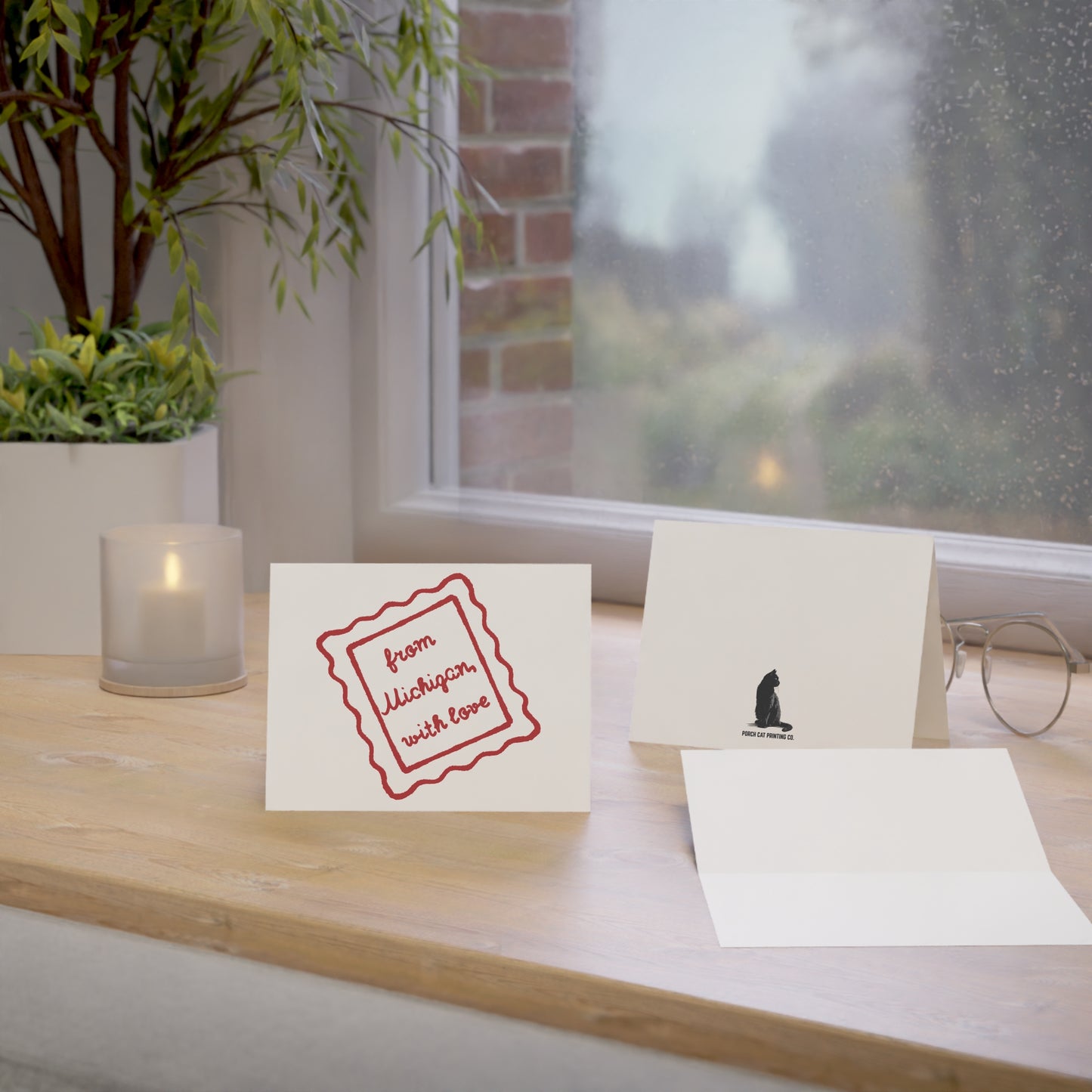 MI Love 'From Michigan, With Love' Greeting Cards (1/10/30/50 pcs) - Blank Note Cards with Envelopes