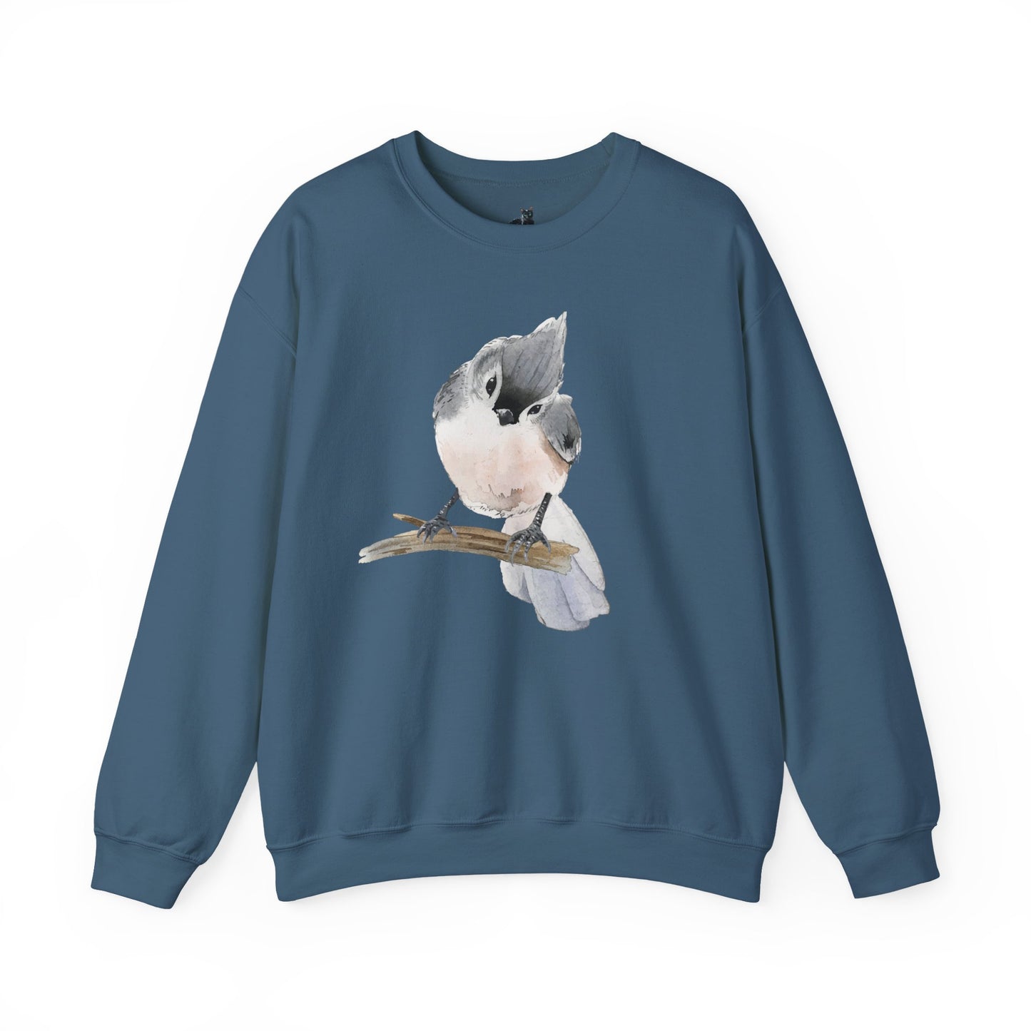 Tufted Titmouse Illustration Sweatshirt — 'Certified Bird Nerd' Crewneck