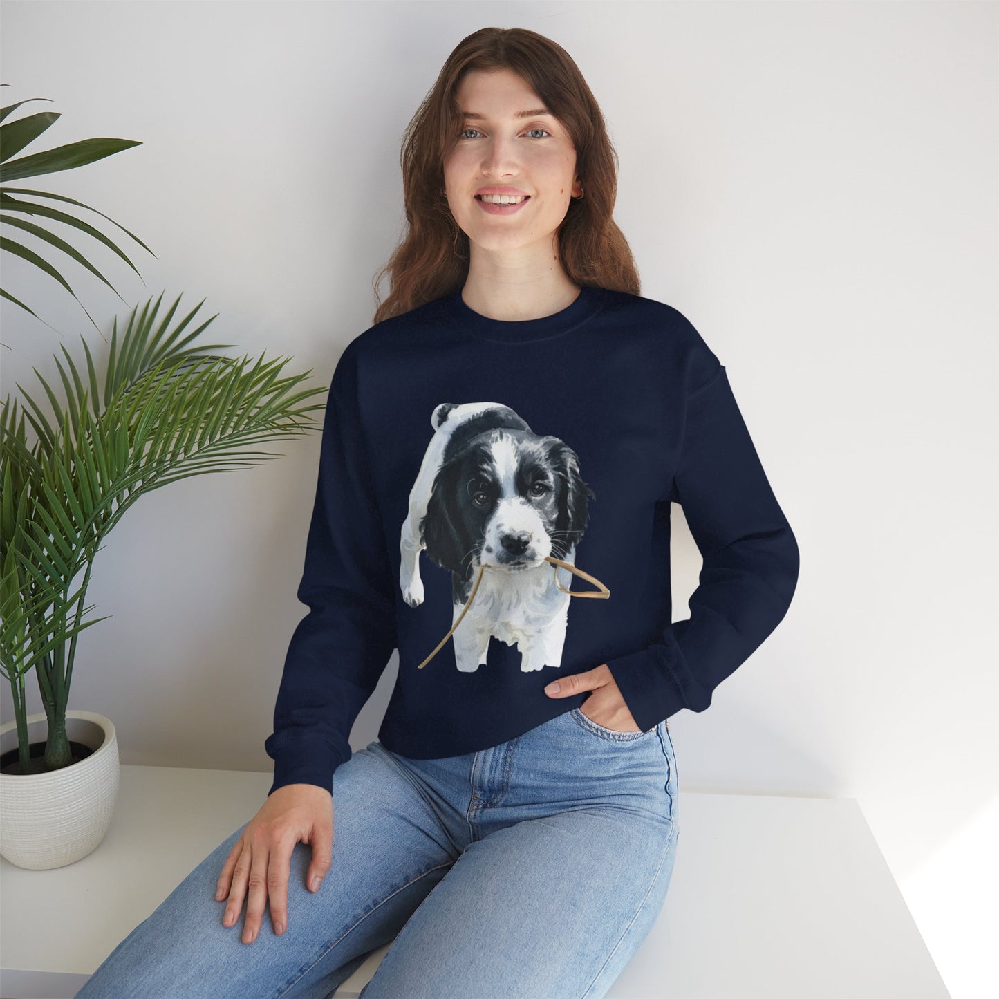 Springer Spaniel Puppy Portrait Crewneck Sweatshirt | Gift for Pet Lovers