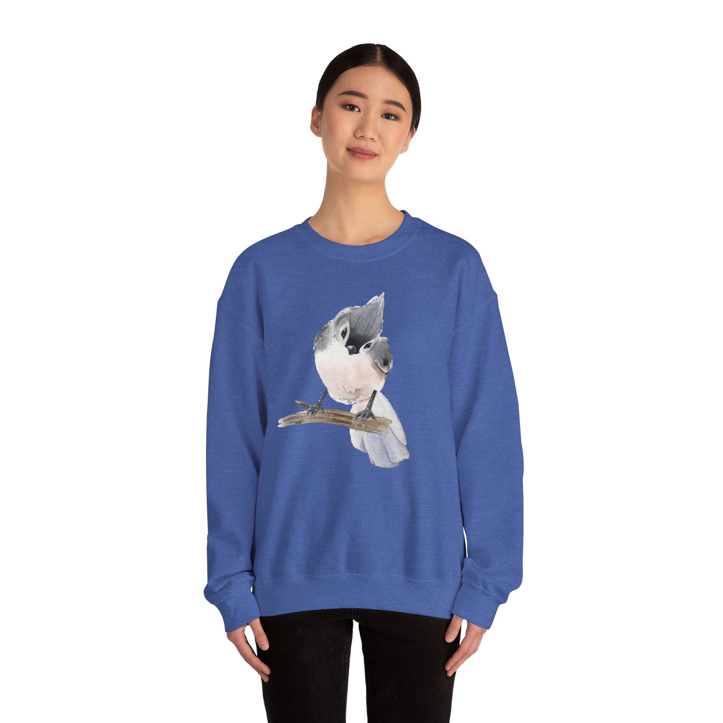 Tufted Titmouse Illustration Sweatshirt — 'Certified Bird Nerd' Crewneck