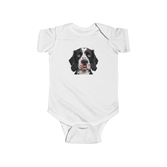 Baby Bodysuit with Springer Spaniel Love Portrait — Cute Dog Face Infant Onesie