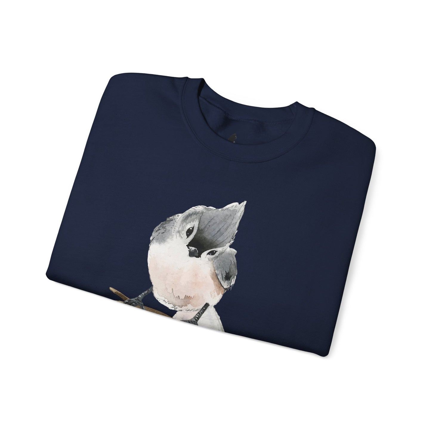 Tufted Titmouse Illustration Sweatshirt — 'Certified Bird Nerd' Crewneck