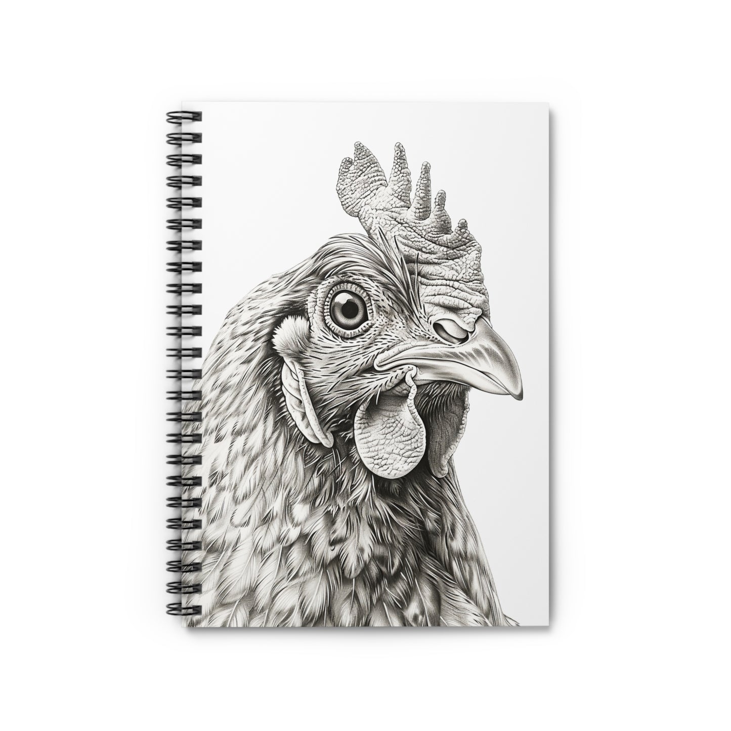 Chicken Portrait Spiral Notebook — Ruled Lined Journal for Farm Lovers & Artists