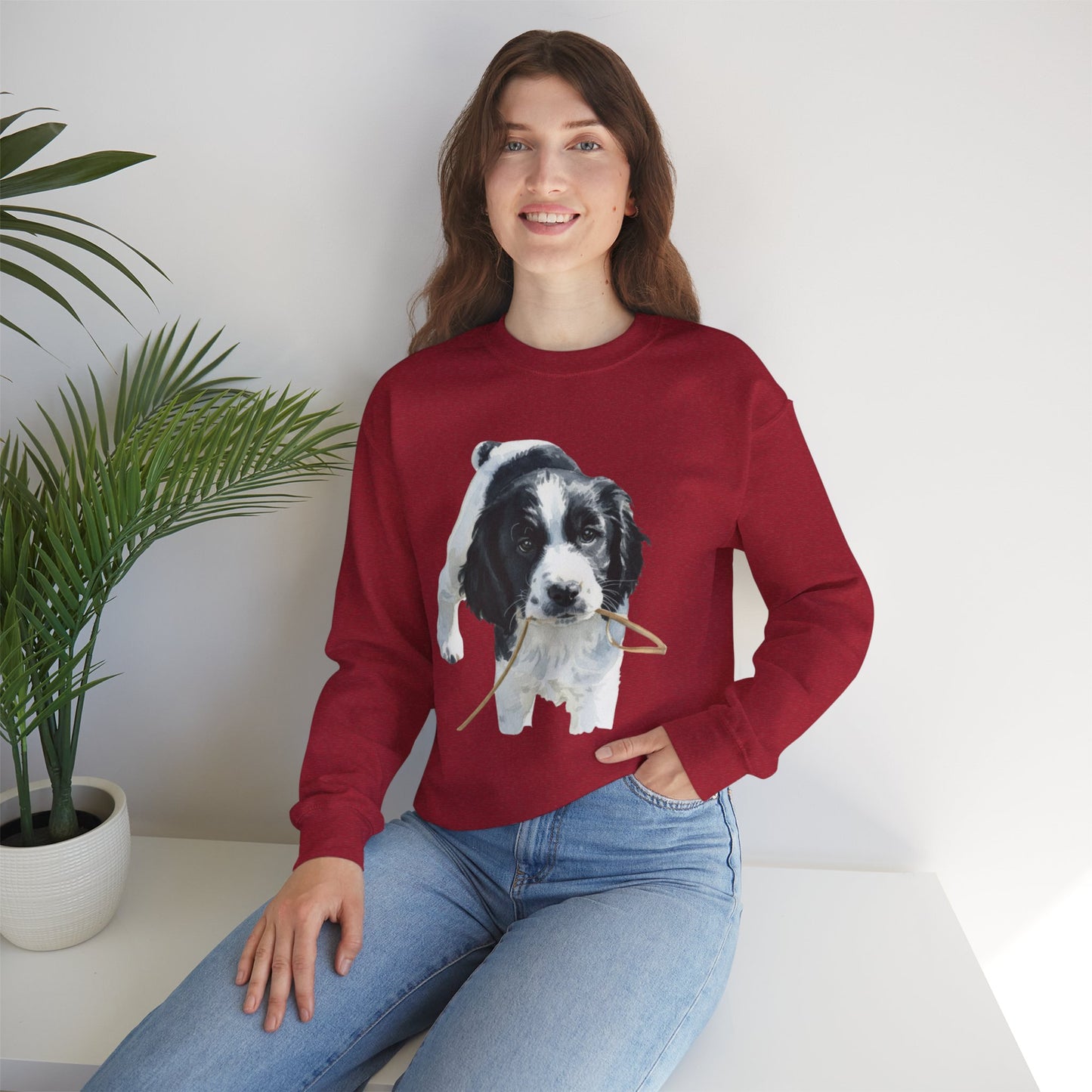 Springer Spaniel Puppy Portrait Crewneck Sweatshirt | Gift for Pet Lovers