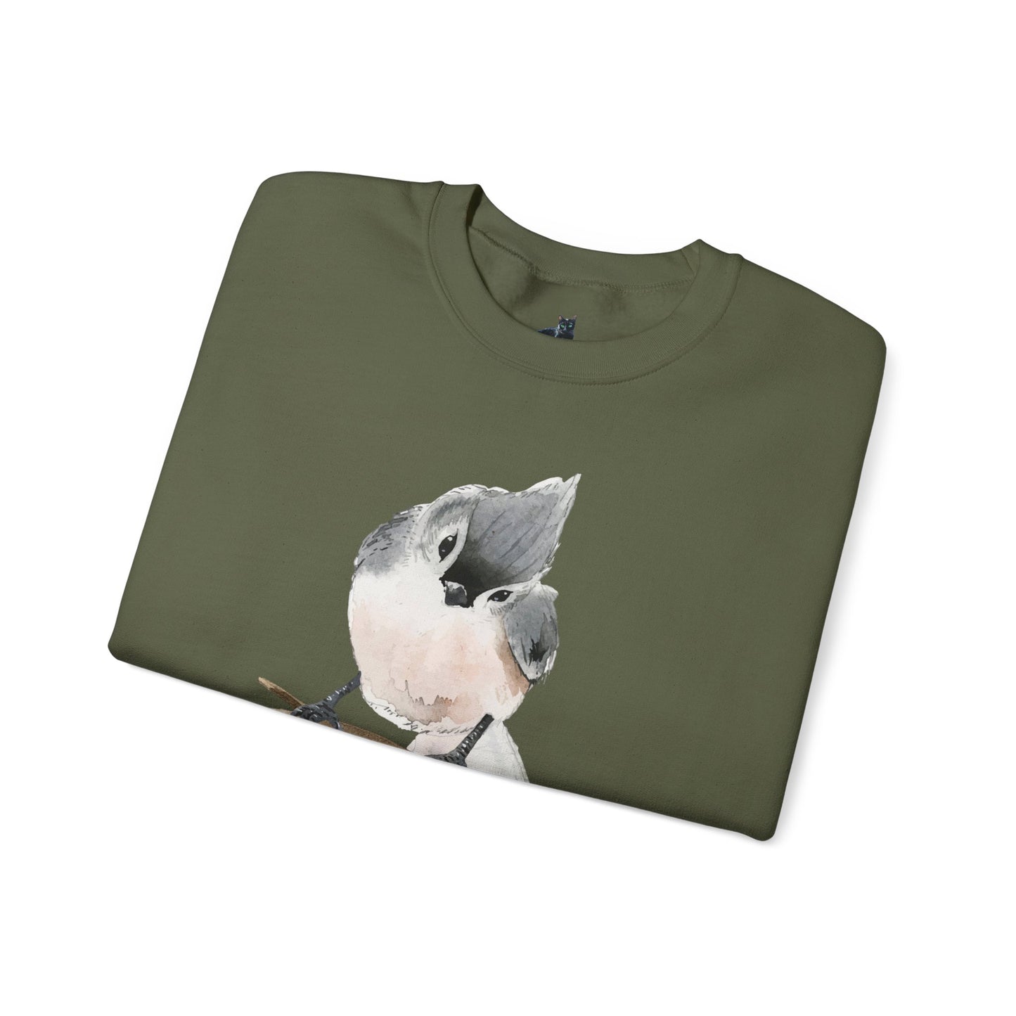 Tufted Titmouse Illustration Sweatshirt — 'Certified Bird Nerd' Crewneck