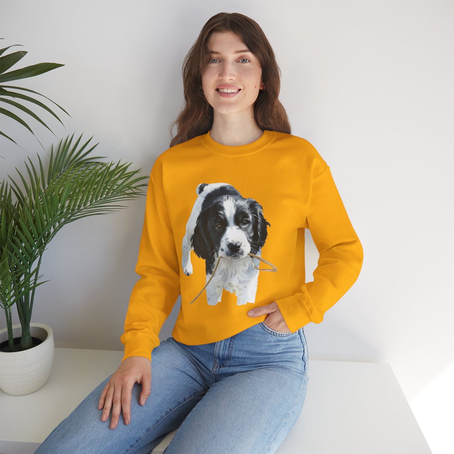 Springer Spaniel Puppy Portrait Crewneck Sweatshirt | Gift for Pet Lovers