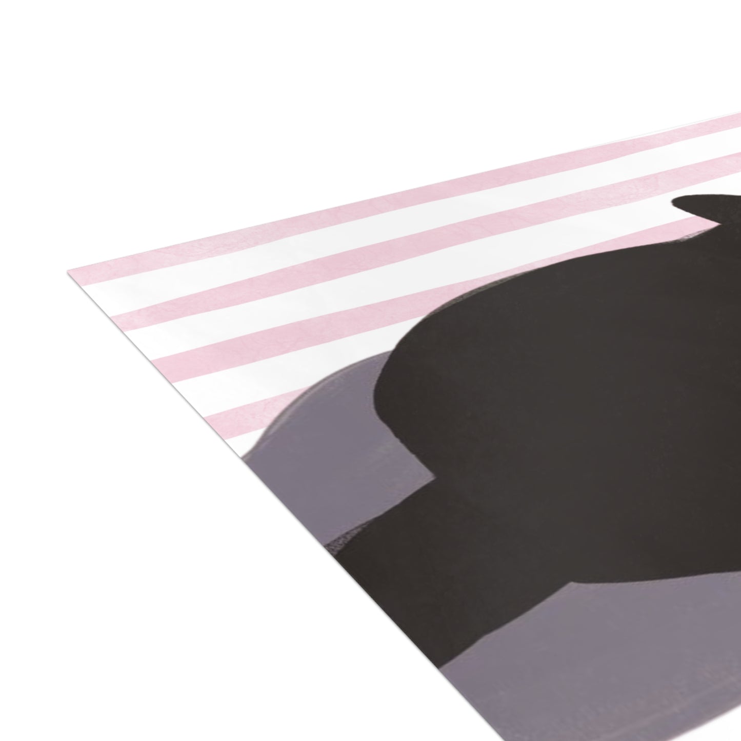 Black Cat Watercolor Pink Stripes Postcard Bundles (envelopes included)