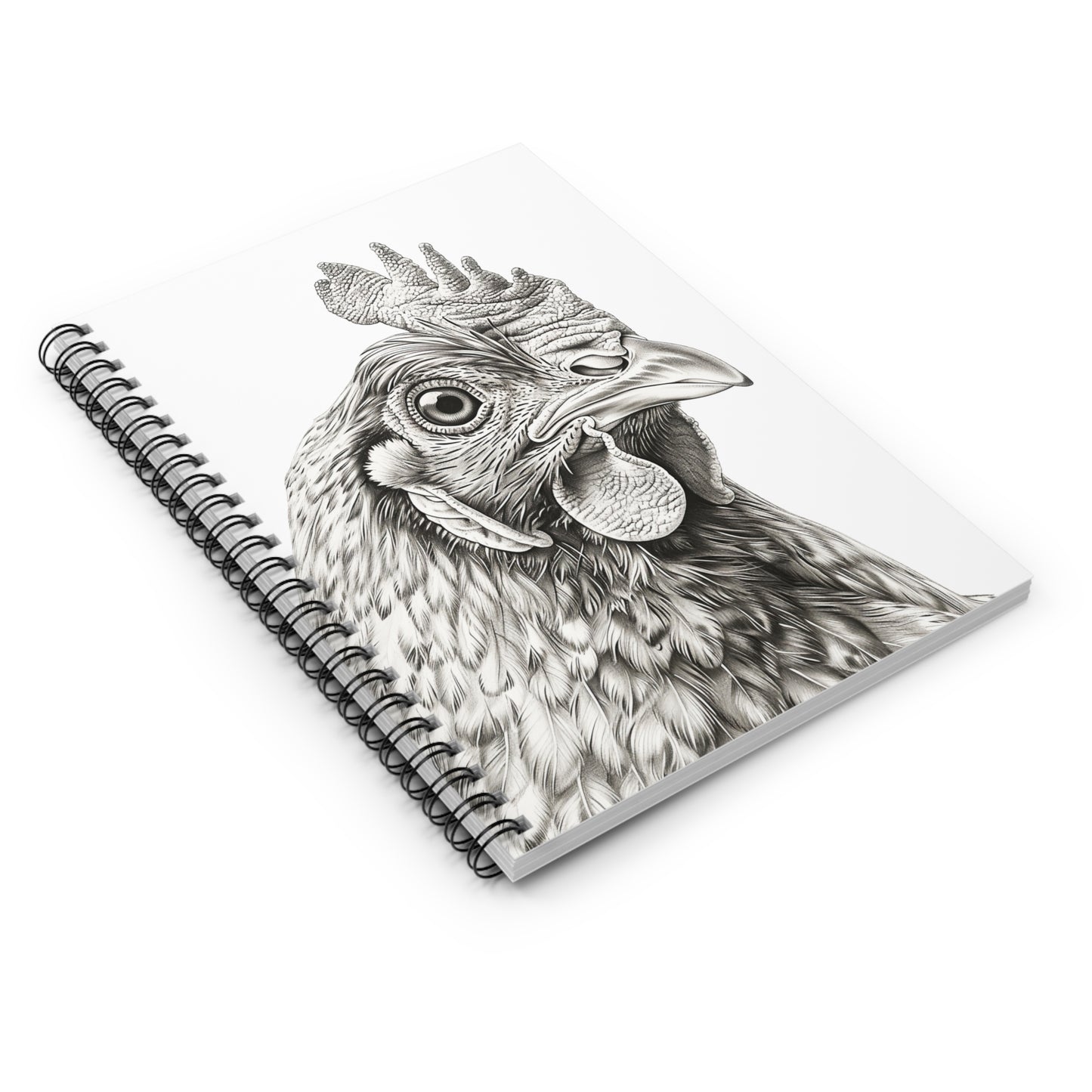 Chicken Portrait Spiral Notebook — Ruled Lined Journal for Farm Lovers & Artists