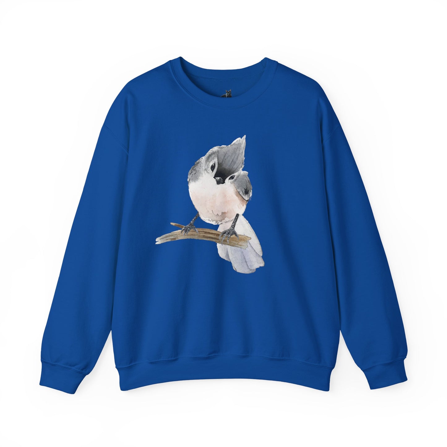 Tufted Titmouse Illustration Sweatshirt — 'Certified Bird Nerd' Crewneck
