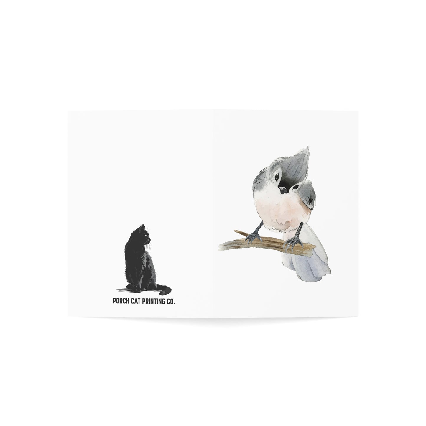 Watercolor Tufted Titmouse Bird Greeting Cards (1/10/30/50 pcs) - Blank Note Cards with Envelopes