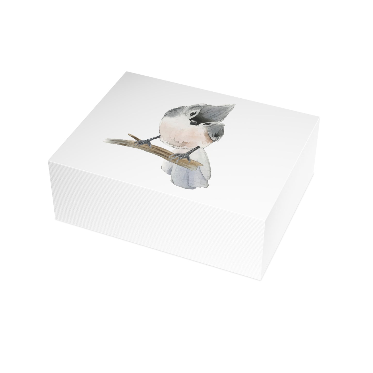 Watercolor Tufted Titmouse Bird Greeting Cards (1/10/30/50 pcs) - Blank Note Cards with Envelopes