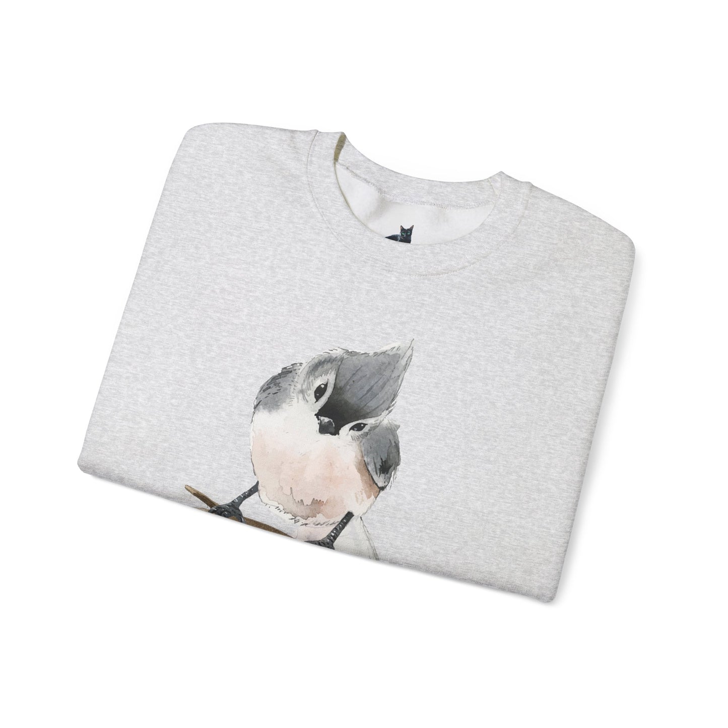 Tufted Titmouse Illustration Sweatshirt — 'Certified Bird Nerd' Crewneck