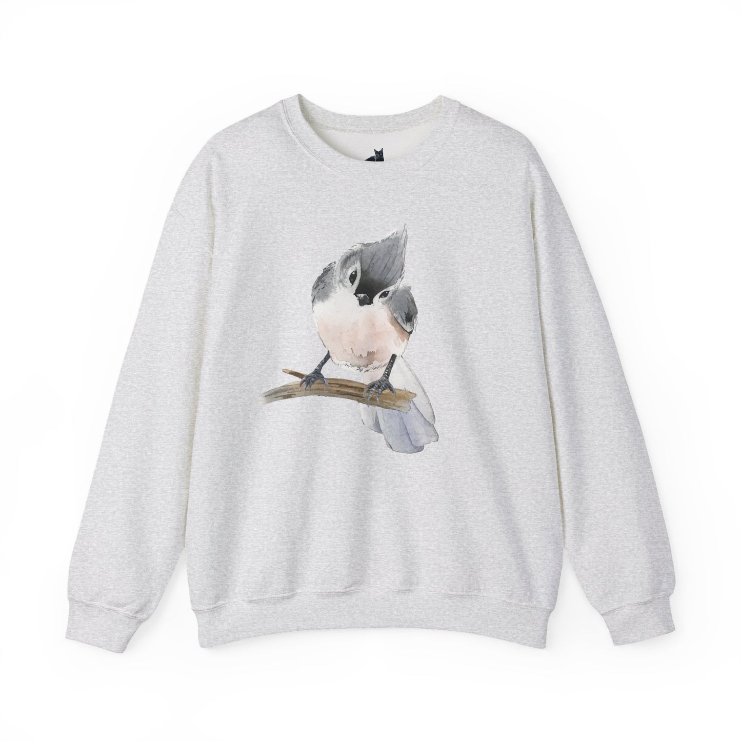 Tufted Titmouse Illustration Sweatshirt — 'Certified Bird Nerd' Crewneck
