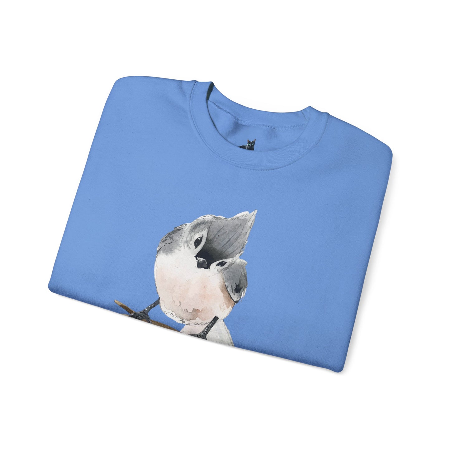 Tufted Titmouse Illustration Sweatshirt — 'Certified Bird Nerd' Crewneck