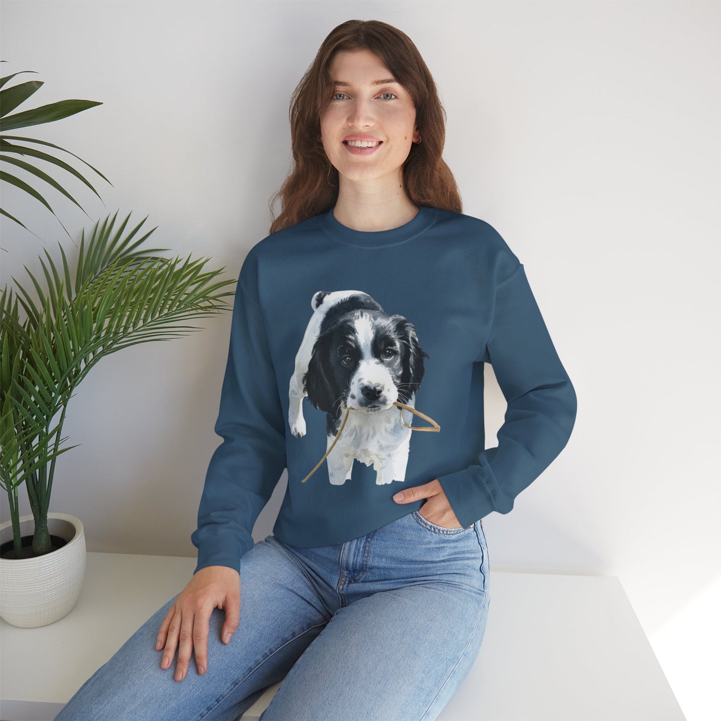 Springer Spaniel Puppy Portrait Crewneck Sweatshirt | Gift for Pet Lovers