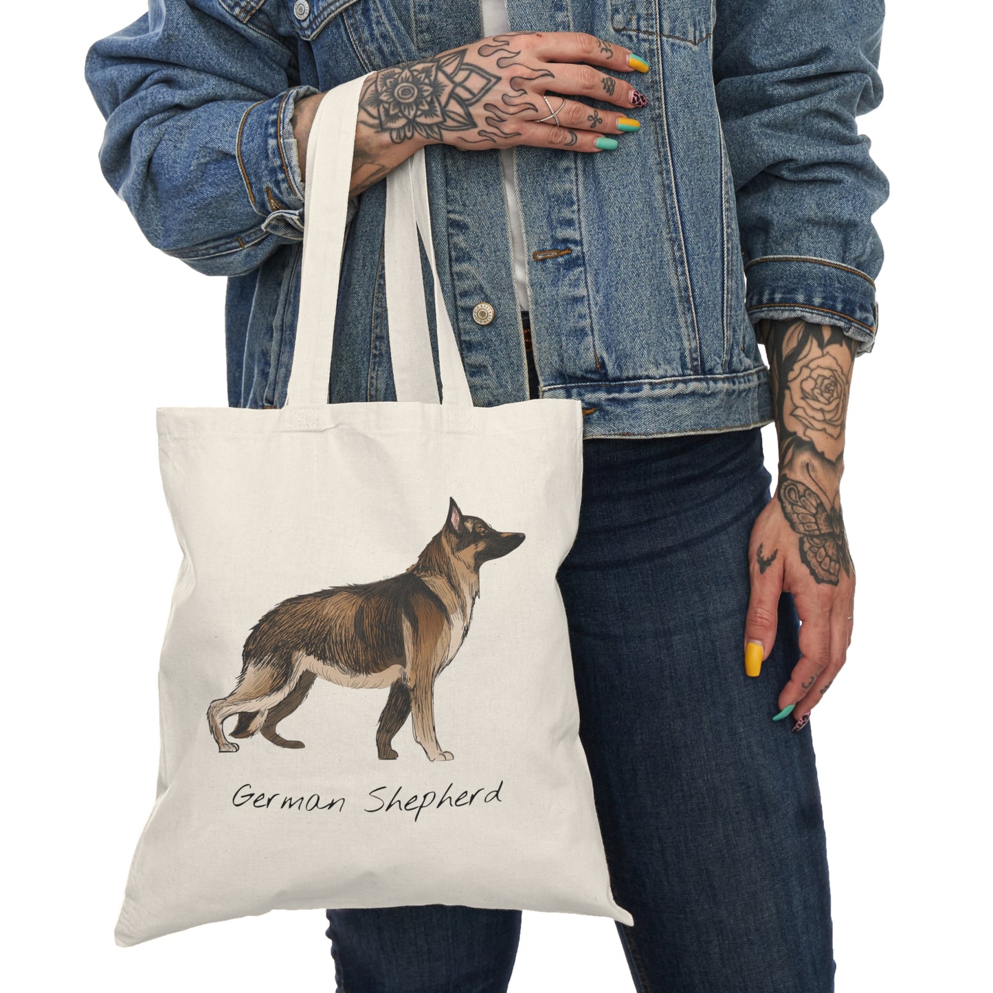 German Shepherd Breed Tote Bag — Illustrated Dog Canvas Tote