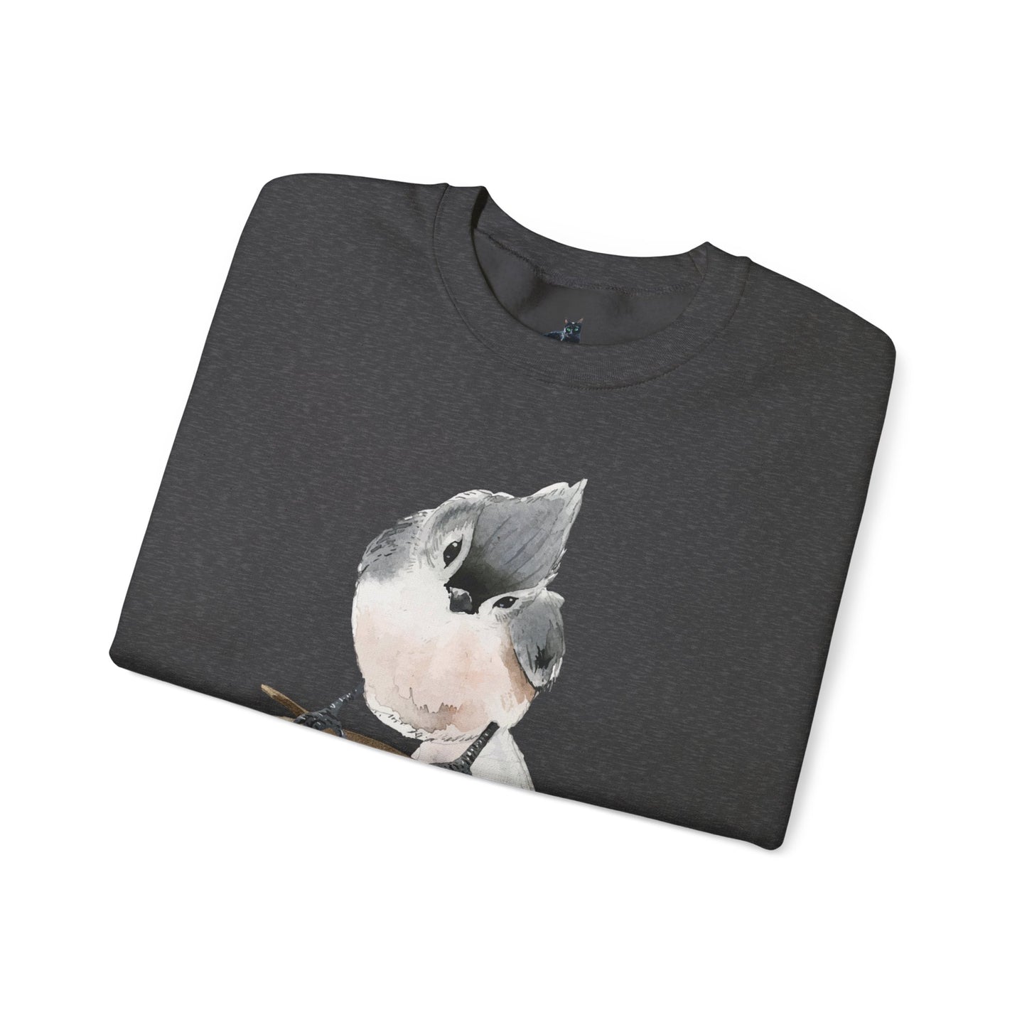 Tufted Titmouse Illustration Sweatshirt — 'Certified Bird Nerd' Crewneck