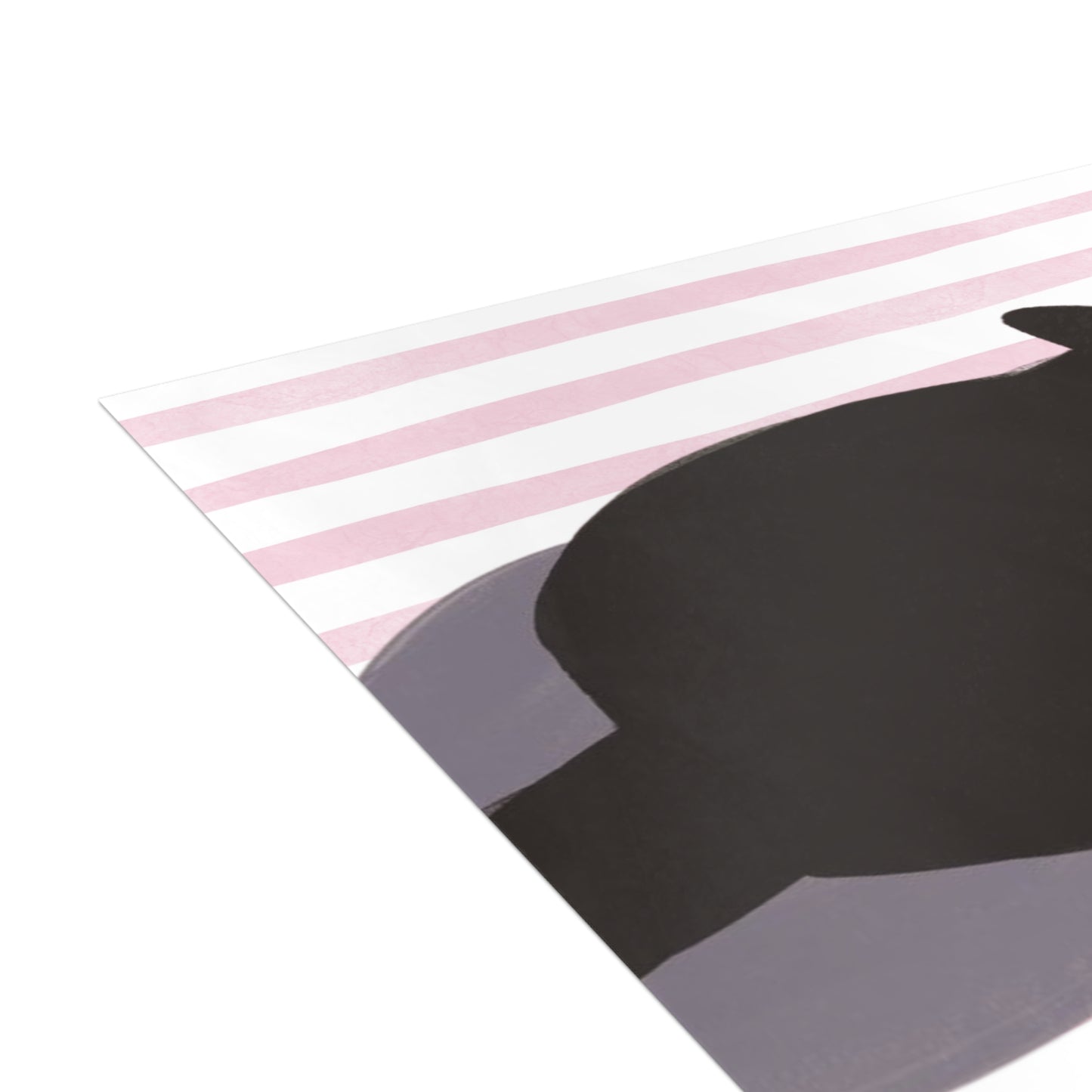 Black Cat Watercolor Pink Stripes Postcard Bundles (envelopes included)