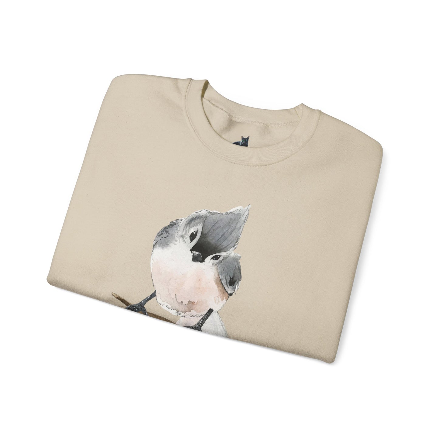 Tufted Titmouse Illustration Sweatshirt — 'Certified Bird Nerd' Crewneck