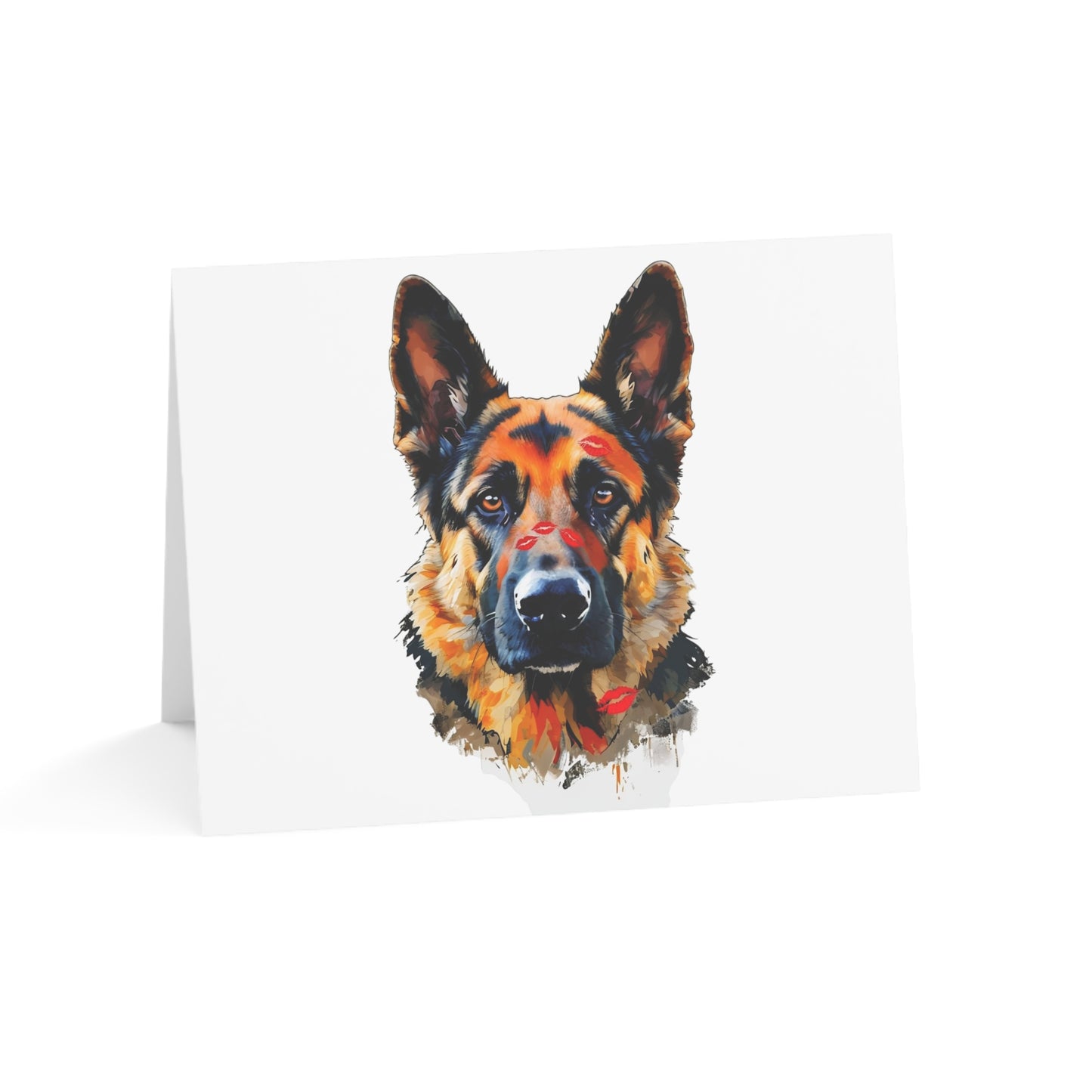 German Shepherd Love Greeting Cards (1/10/30/50 pcs) - Blank Note Cards with Envelopes