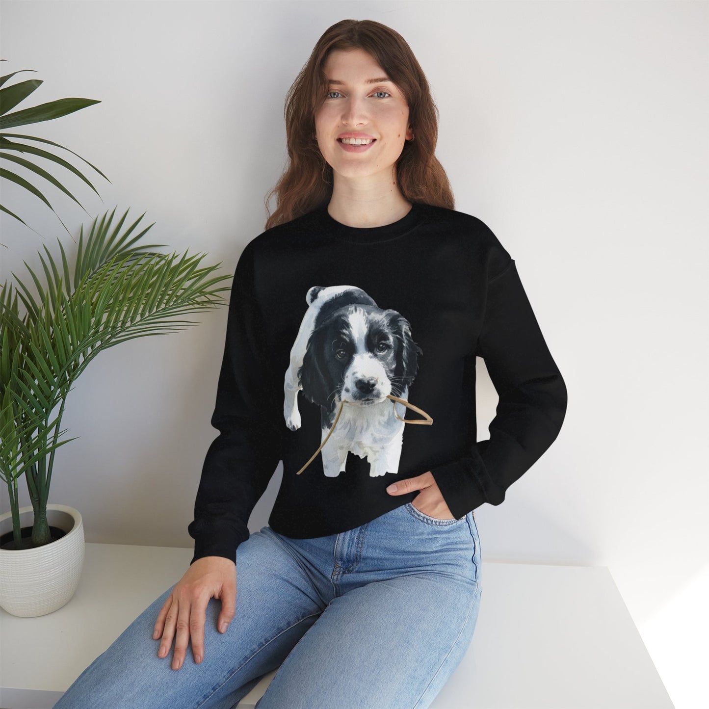 Springer Spaniel Puppy Portrait Crewneck Sweatshirt | Gift for Pet Lovers