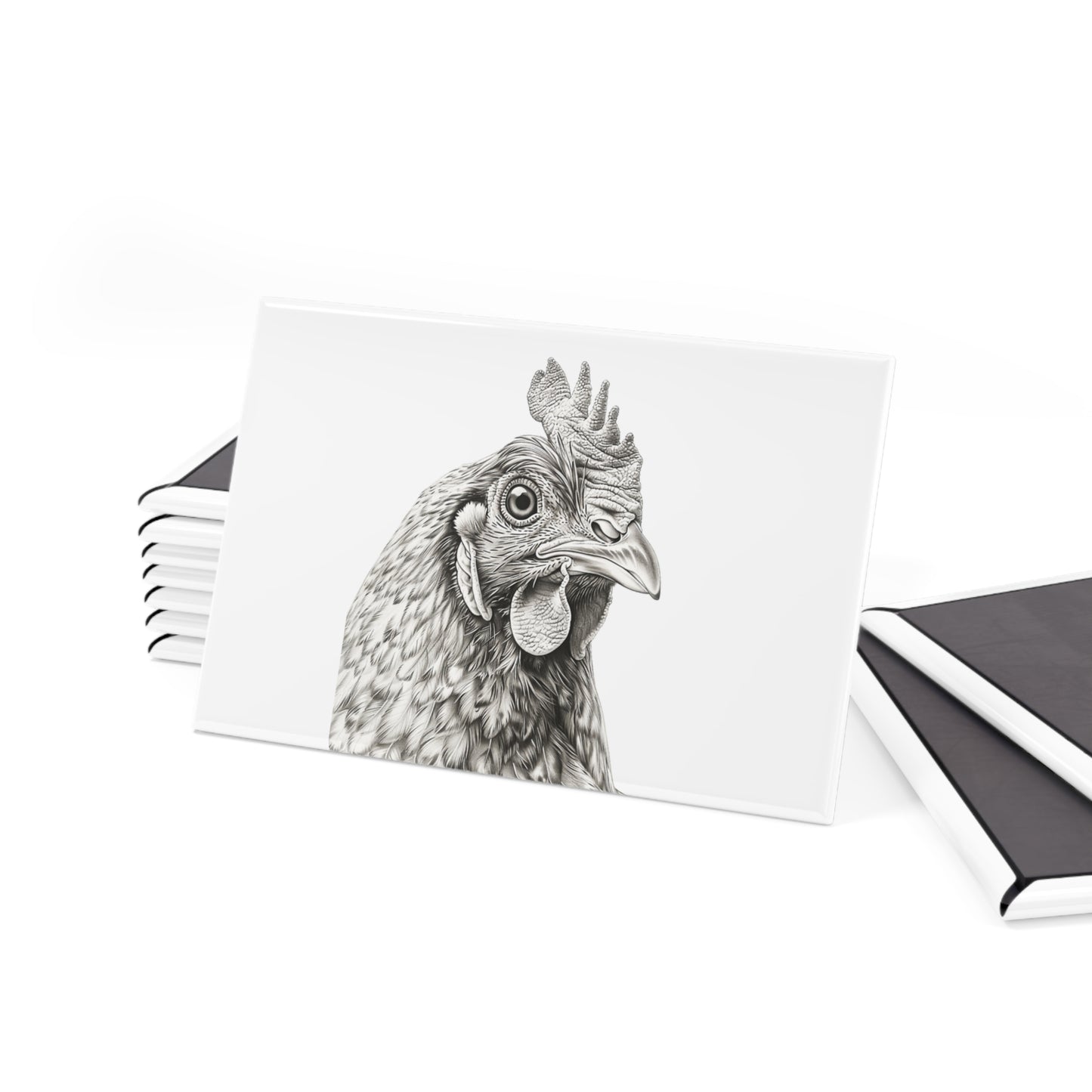 Chicken Head Sketch Rectangle Magnet — Farmhouse Kitchen Decor