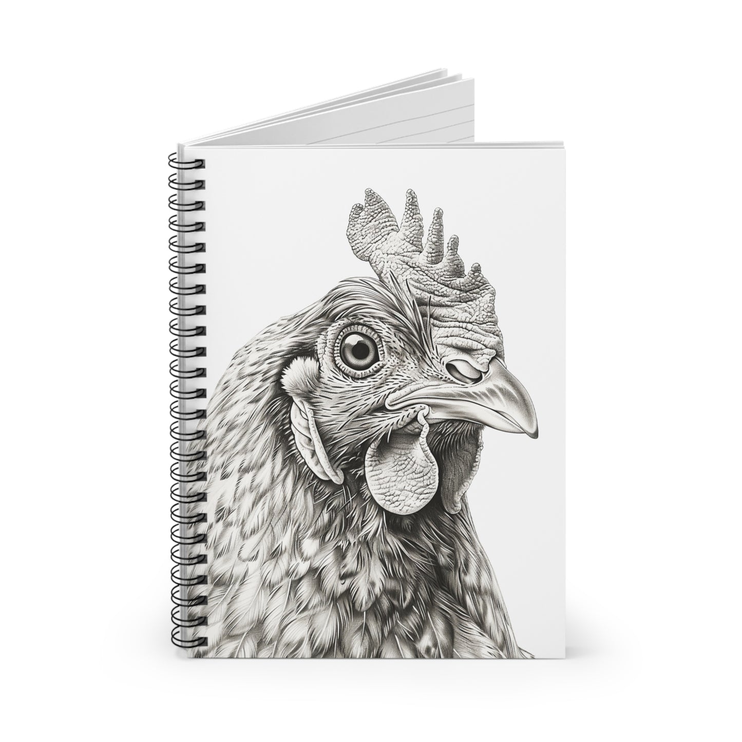Chicken Portrait Spiral Notebook — Ruled Lined Journal for Farm Lovers & Artists