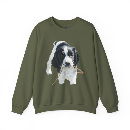 Springer Spaniel Puppy Portrait Crewneck Sweatshirt | Gift for Pet Lovers