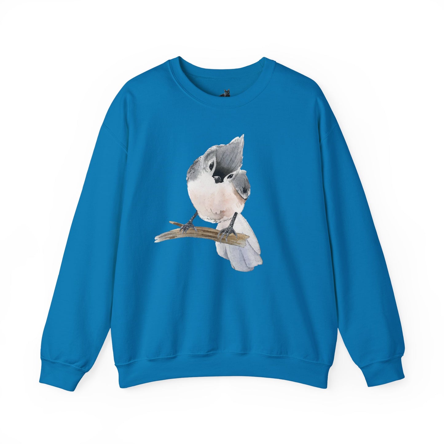 Tufted Titmouse Illustration Sweatshirt — 'Certified Bird Nerd' Crewneck