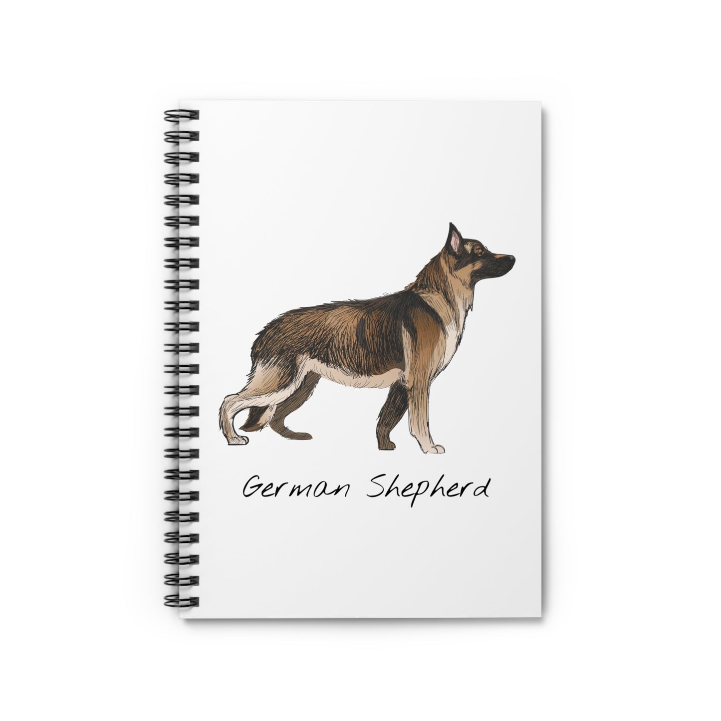 German Shepherd Illustration Spiral Notebook | Ruled Journal