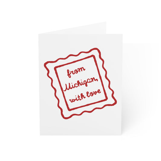 MI Love 'From Michigan, With Love' Greeting Cards (1/10/30/50 pcs) - Blank Note Cards with Envelopes