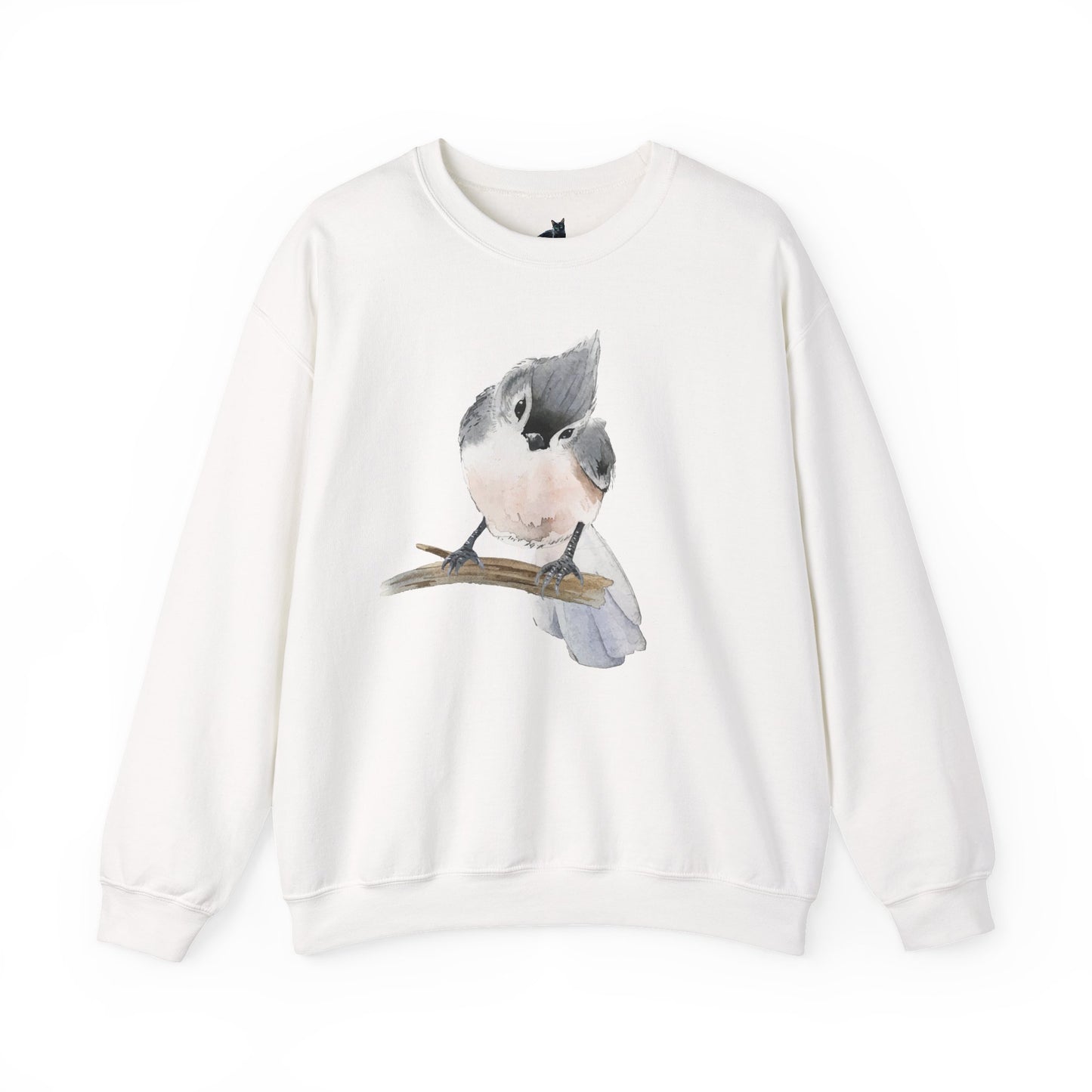 Tufted Titmouse Illustration Sweatshirt — 'Certified Bird Nerd' Crewneck